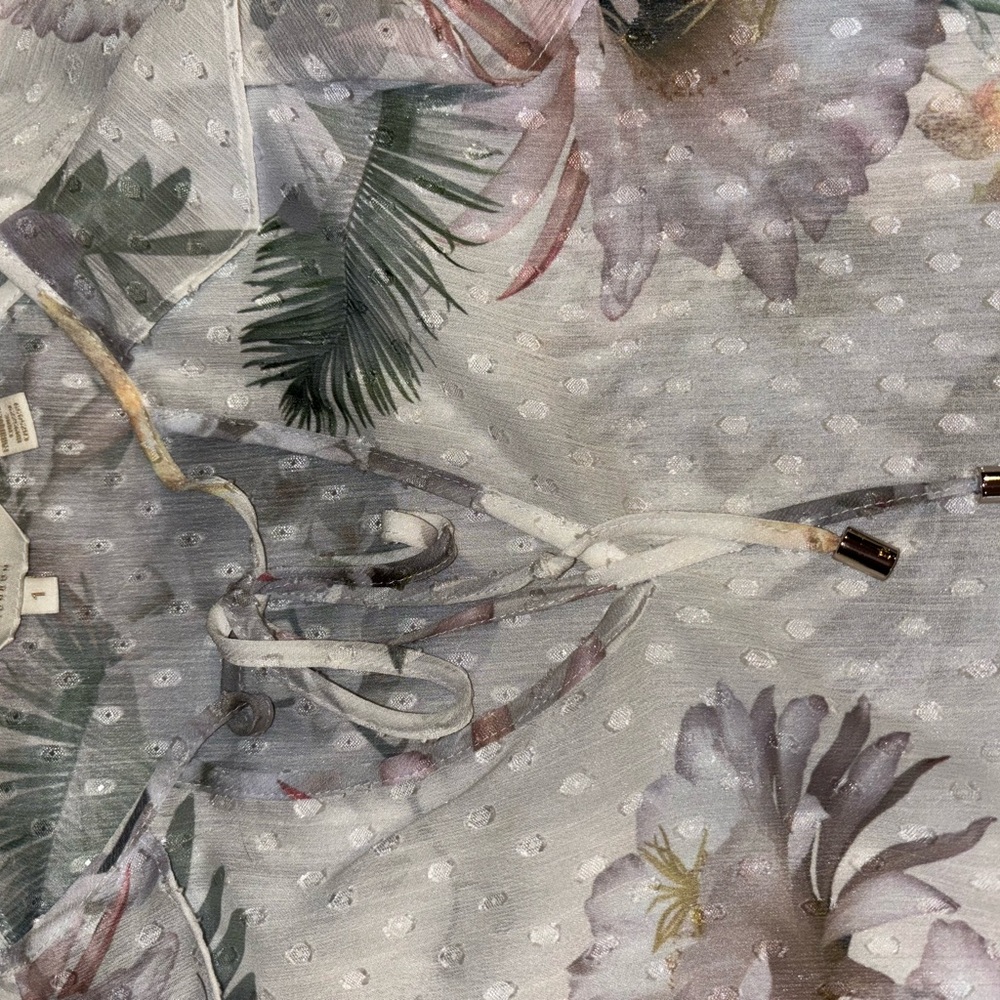 Ted Baker Floral Blouse - Gray and Pink